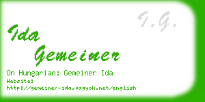 ida gemeiner business card